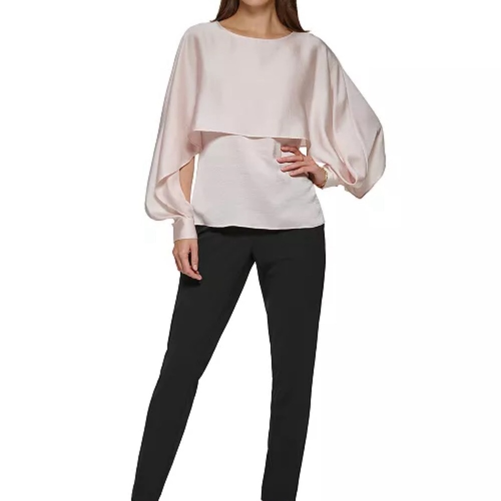 NWT DKNY Cape Overlay Top Blush XXL MSRP $69